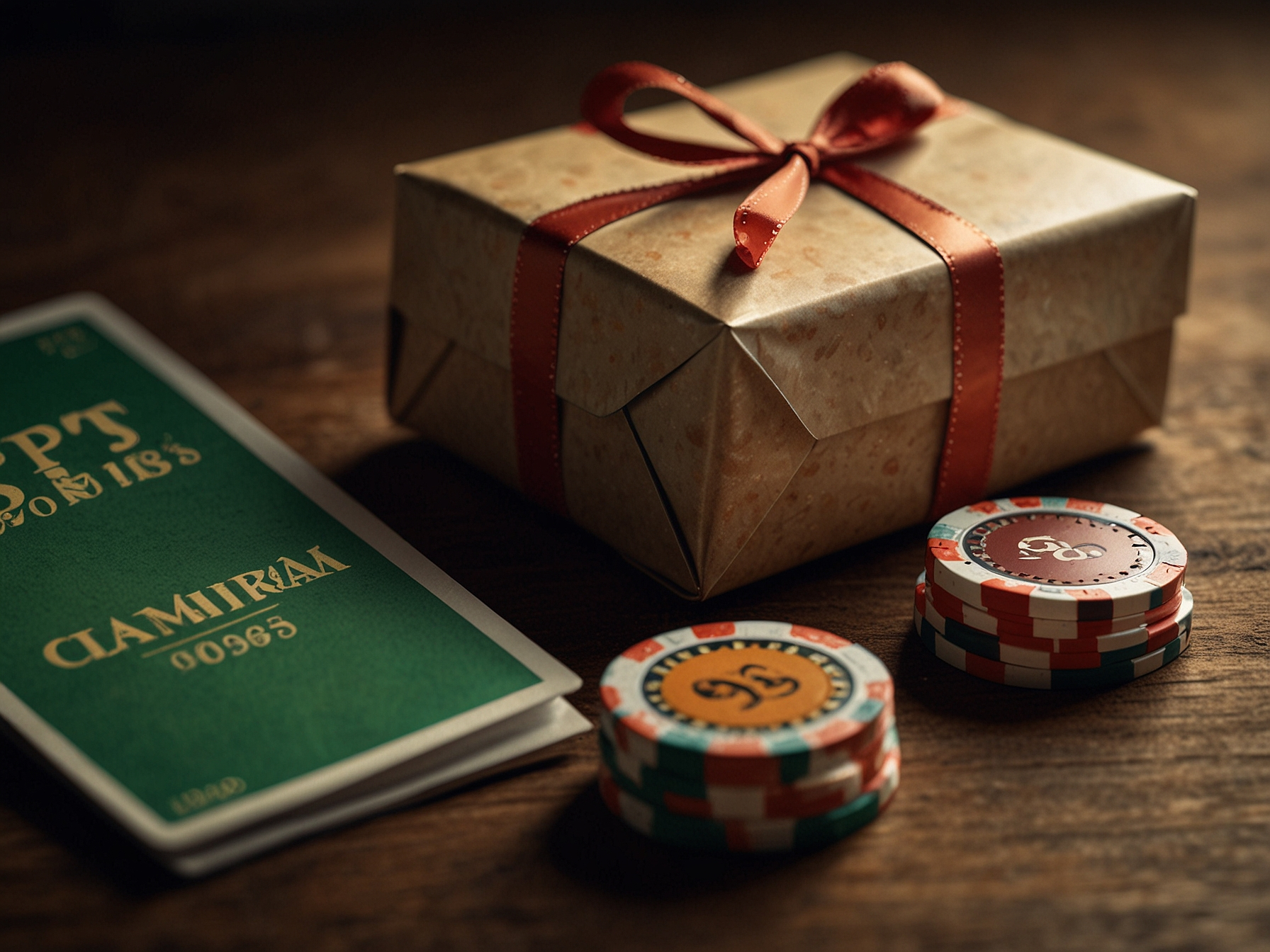 Bonuses hero with gift boxes and casino chips